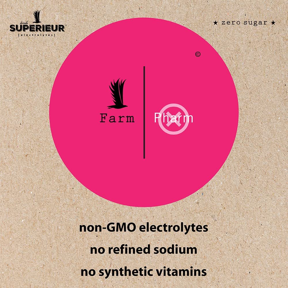 Superieur Electrolyte Powder Packets - Vegan Elektrolyt-Hydrationspulver mit Meeresmineralien - Keto-freundlich, Nicht-GVO, Zuckerfreies Elektrolyt-Ergänzungsmittel - Gesundes Sportgetränk - Wassermelone (14 Packungen)
