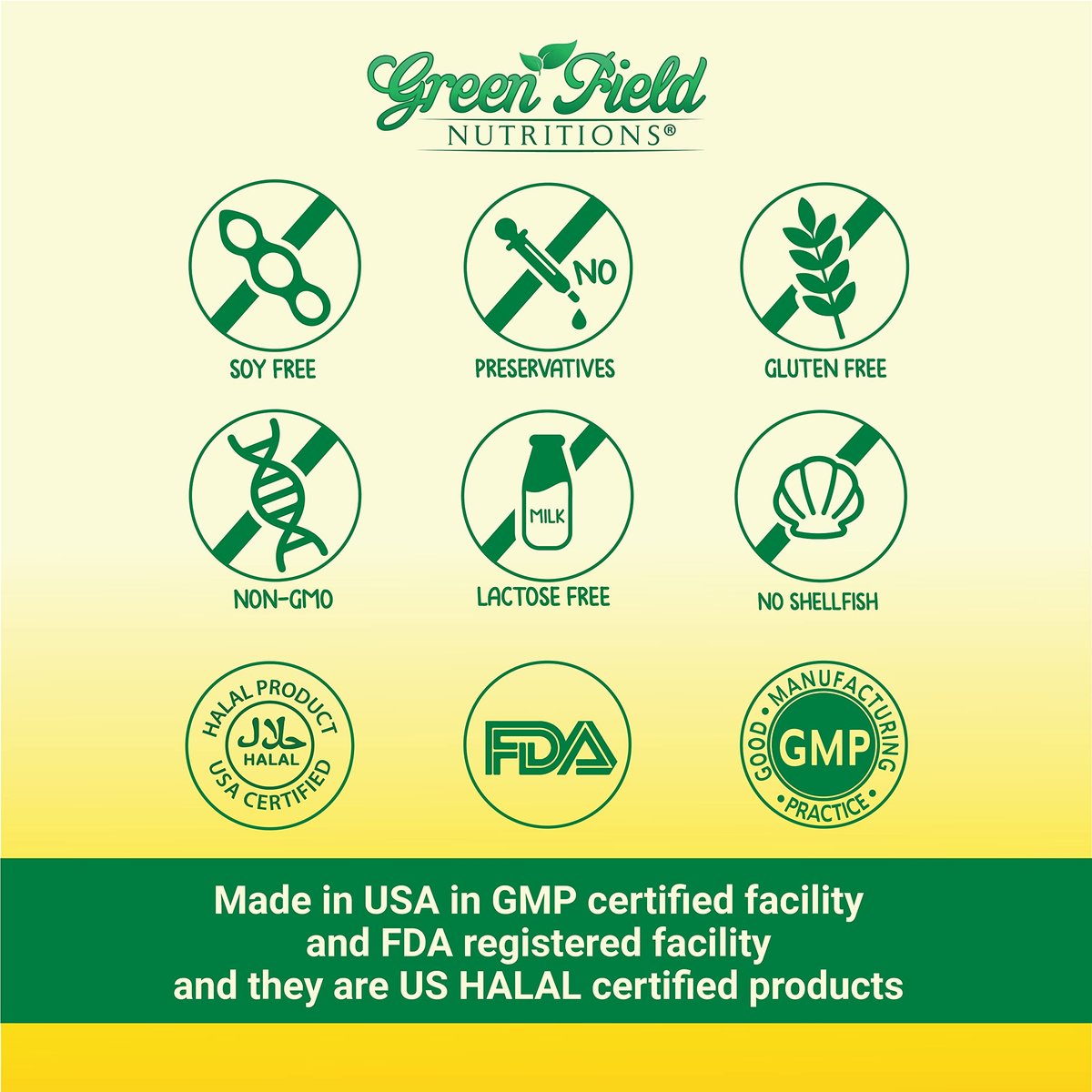 Greenfield Nutritions Halal Fischöl 1000mg, 300mg Halal Omega 3, Kleines Wildes Peruanisches Fischöl, EPA 180 mg & DHA 120 mg, Nicht-GVO, Glutenfrei, Unterstützt Gehirn- & Herzgesundheit, 120 Kapseln