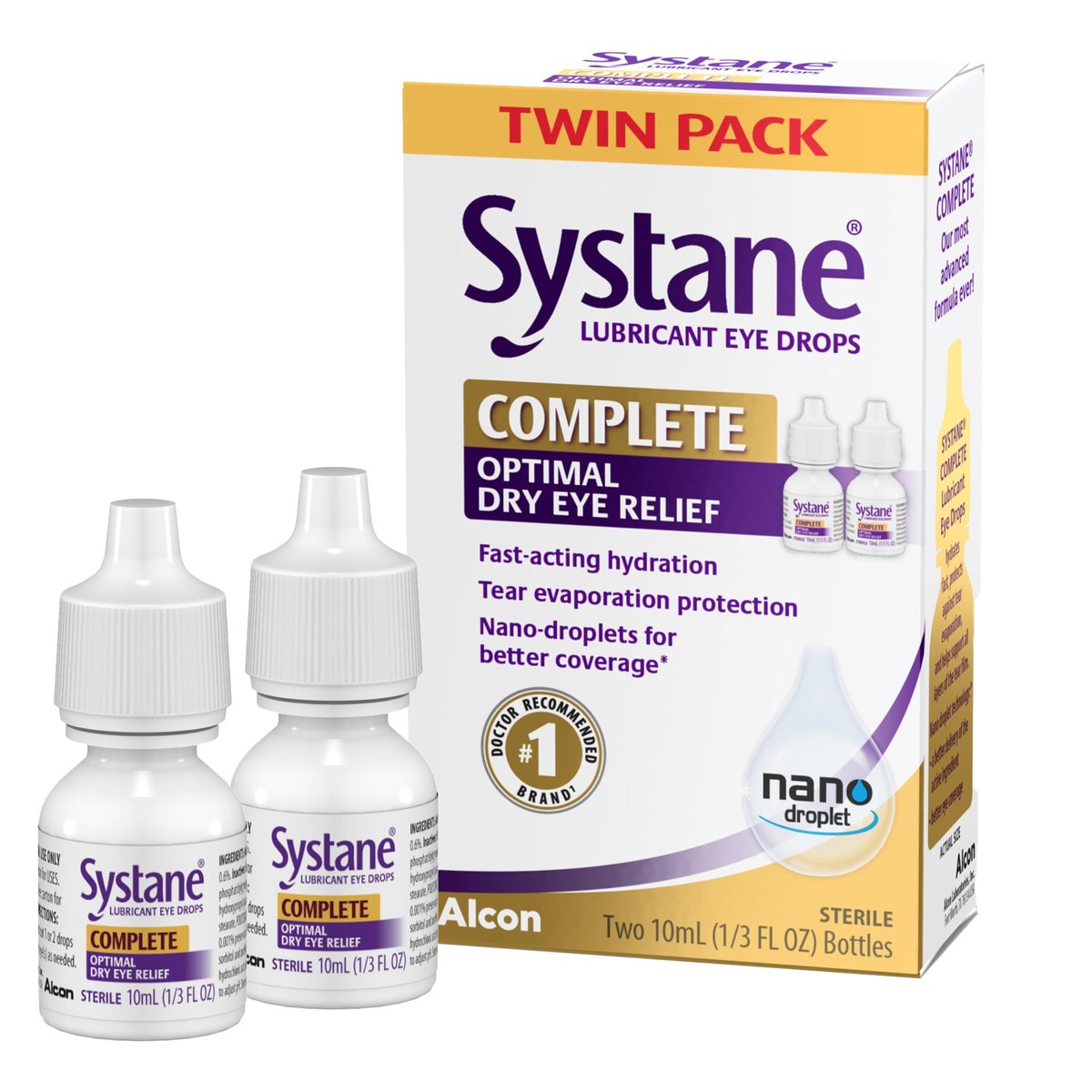 Systane Complete Augentropfen, 0,34 Fl Oz, Doppelpack (2er-Pack)