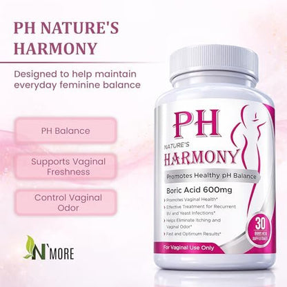 PURE PLANT HOME Borsäure-Zäpfchen Nature's Harmony 30 Stück 600 mg 100% rein hergestellt in den USA