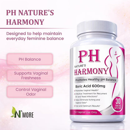 PURE PLANT HOME Borsäure-Zäpfchen Nature's Harmony 30 Stück 600 mg 100% rein hergestellt in den USA