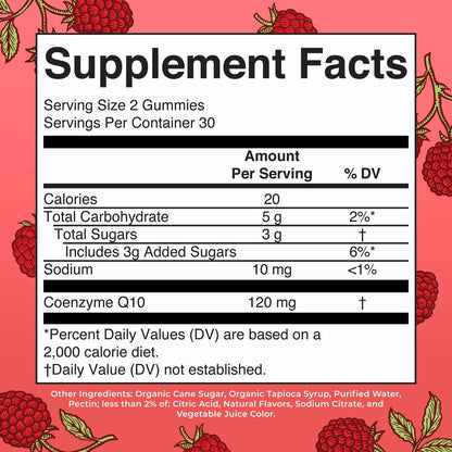 MaryRuth Organics CoQ10 Gummis | Coenzym Q10 120 mg | Vegane Gummipräparate für Herzgesundheit & Zellgesundheit | Antioxidans | Nicht-GMO | Glutenfrei | 60 Stück | 1 Monatsvorrat