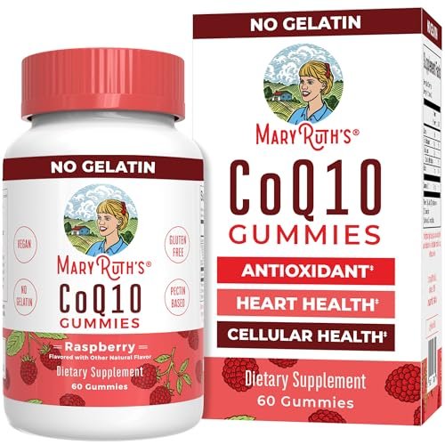 MaryRuth Organics CoQ10 Gummis | Coenzym Q10 120 mg | Vegane Gummipräparate für Herzgesundheit & Zellgesundheit | Antioxidans | Nicht-GMO | Glutenfrei | 60 Stück | 1 Monatsvorrat
