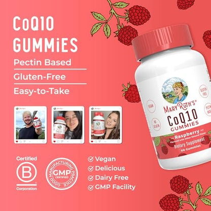 MaryRuth Organics CoQ10 Gummis | Coenzym Q10 120 mg | Vegane Gummipräparate für Herzgesundheit & Zellgesundheit | Antioxidans | Nicht-GMO | Glutenfrei | 60 Stück | 1 Monatsvorrat