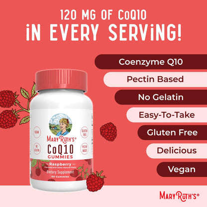 MaryRuth Organics CoQ10 Gummis | Coenzym Q10 120 mg | Vegane Gummipräparate für Herzgesundheit & Zellgesundheit | Antioxidans | Nicht-GMO | Glutenfrei | 60 Stück | 1 Monatsvorrat