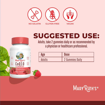 MaryRuth Organics CoQ10 Gummis | Coenzym Q10 120 mg | Vegane Gummipräparate für Herzgesundheit & Zellgesundheit | Antioxidans | Nicht-GMO | Glutenfrei | 60 Stück | 1 Monatsvorrat