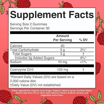 MaryRuth Organics CoQ10 Gummis | Coenzym Q10 120 mg | Vegane Gummipräparate für Herzgesundheit & Zellgesundheit | Antioxidans | Nicht-GMO | Glutenfrei | 60 Stück | 1 Monatsvorrat
