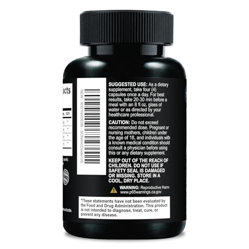 Extra Starkes Stickstoffmonoxid-Booster - 3-fache Stärke L-Arginin AKG & Citrullin Malat - Premium Pre-Workout für Männer & Frauen - Natürliche Energie & Muskelunterstützung, in den USA abgefüllt - 120 Kapseln