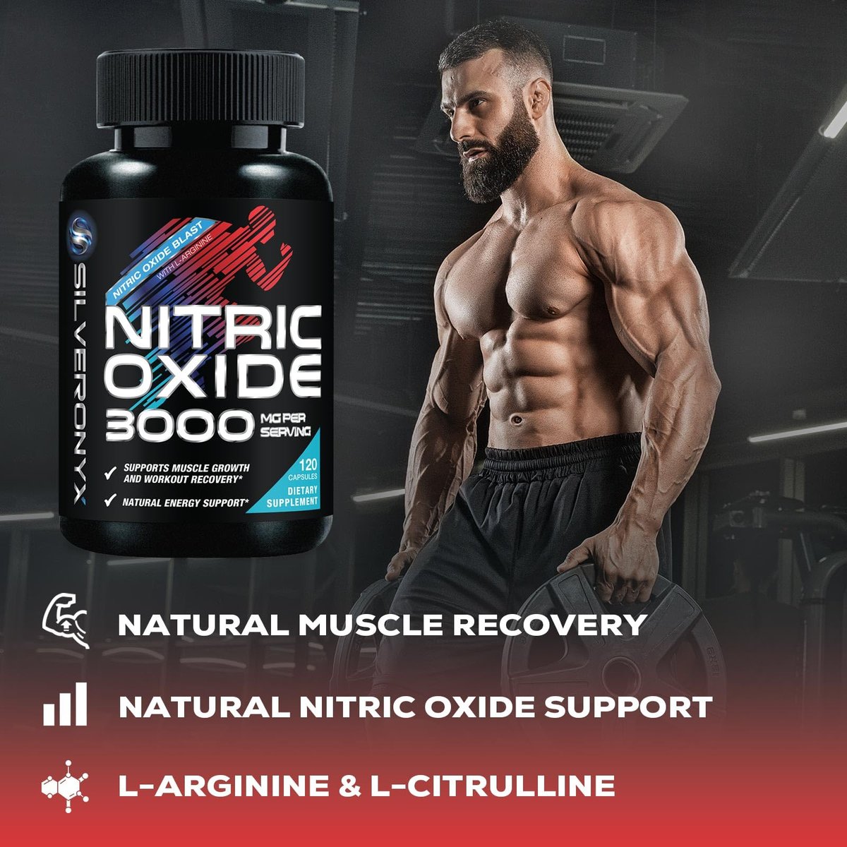 Extra Starkes Stickstoffmonoxid-Booster - 3-fache Stärke L-Arginin AKG & Citrullin Malat - Premium Pre-Workout für Männer & Frauen - Natürliche Energie & Muskelunterstützung, in den USA abgefüllt - 120 Kapseln