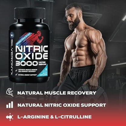 Extra Starkes Nitric-Oxid-Booster – 3-fache Stärke mit L-Arginin AKG & Citrullin Malat – Premium Pre-Workout Booster für Männer & Frauen – Natürliche Energie & Muskelunterstützung – Hergestellt in den USA – 60 Kapseln