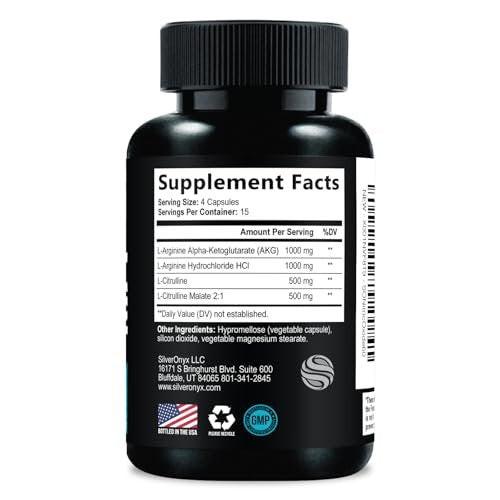 Extra Starkes Nitric-Oxid-Booster – 3-fache Stärke mit L-Arginin AKG & Citrullin Malat – Premium Pre-Workout Booster für Männer & Frauen – Natürliche Energie & Muskelunterstützung – Hergestellt in den USA – 60 Kapseln