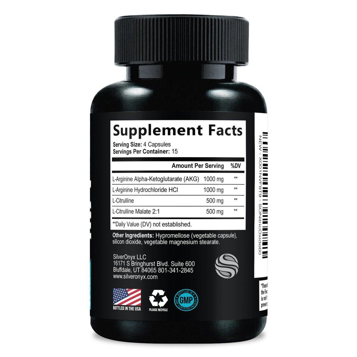 Extra Starkes Nitric-Oxid-Booster – 3-fache Stärke mit L-Arginin AKG & Citrullin Malat – Premium Pre-Workout Booster für Männer & Frauen – Natürliche Energie & Muskelunterstützung – Hergestellt in den USA – 60 Kapseln