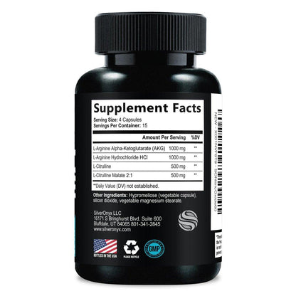 Extra Starkes Nitric-Oxid-Booster – 3-fache Stärke mit L-Arginin AKG & Citrullin Malat – Premium Pre-Workout Booster für Männer & Frauen – Natürliche Energie & Muskelunterstützung – Hergestellt in den USA – 60 Kapseln