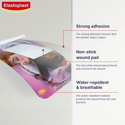 Elastoplast Disney Frozen Pflaster, gemischte Größen (16 Stück), bunt, Erste-Hilfe-Wundversorgung für Kinder mit Frozen-Motiven, hautfreundlich