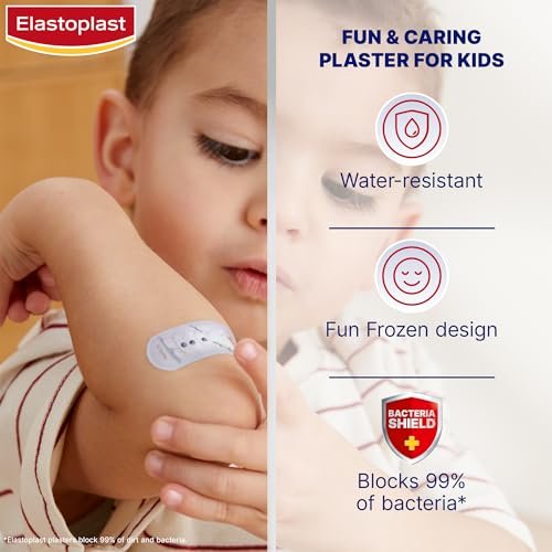 Elastoplast Disney Frozen Pflaster, gemischte Größen (16 Stück), bunt, Erste-Hilfe-Wundversorgung für Kinder mit Frozen-Motiven, hautfreundlich