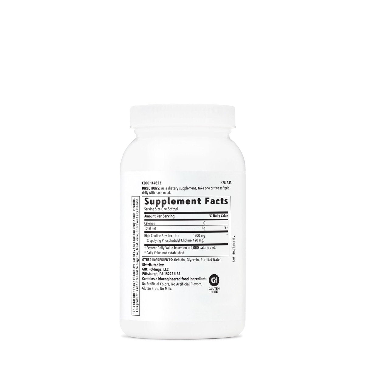 GNC Triple Lecithin 1200 mg – Nahrungsergänzungsmittel für Herz, Leber und Nervensystem, 90 Kapseln