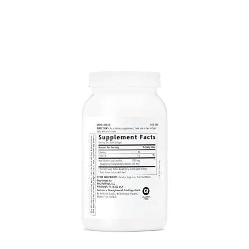 GNC Triple Lecithin 1200 mg – Nahrungsergänzungsmittel für Herz, Leber und Nervensystem, 90 Kapseln
