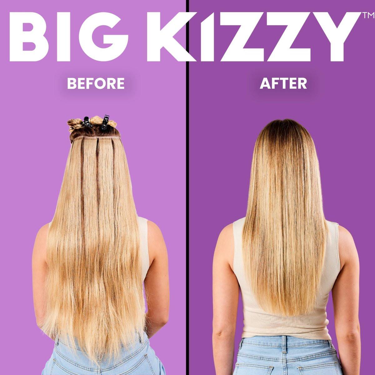 Big Kizzy Tape in Extension Remover (8oz) & Tape Ins Residue Remover (4oz) – Zweistufiges System zur Entfernung von Tape-Extensions und Kleberückständen