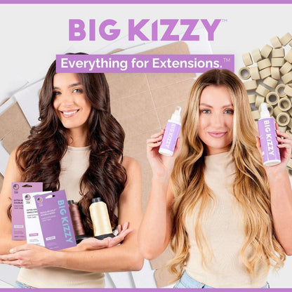 Big Kizzy Tape in Extension Remover (8oz) & Tape Ins Residue Remover (4oz) – Zweistufiges System zur Entfernung von Tape-Extensions und Kleberückständen