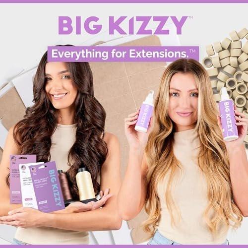Big Kizzy Tape in Extension Remover (8oz) & Tape Ins Residue Remover (4oz) – Zweistufiges System zur Entfernung von Tape-Extensions und Kleberückständen