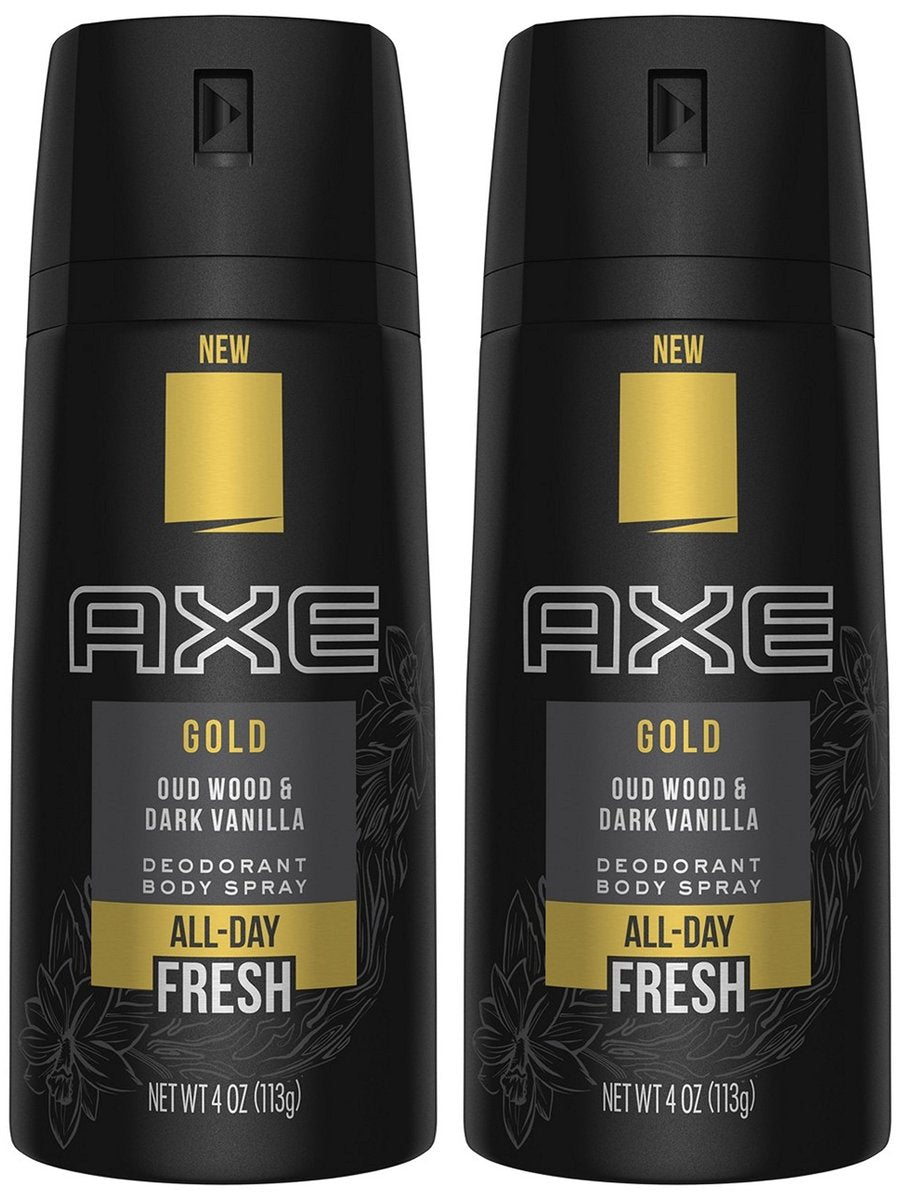 Axe Gold Oud Wood und Dark Vanilla Deodorant Body Spray 4.0 oz (2er-Pack)