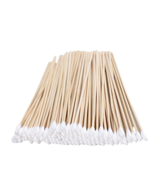 200 Stück Wattestäbchen aus Holz, 15 cm lang – Reinigungsstäbchen für Waffen, medizinische Zwecke, Make-up & Ohrenreinigung – Ideal für Keramik & Schmuck