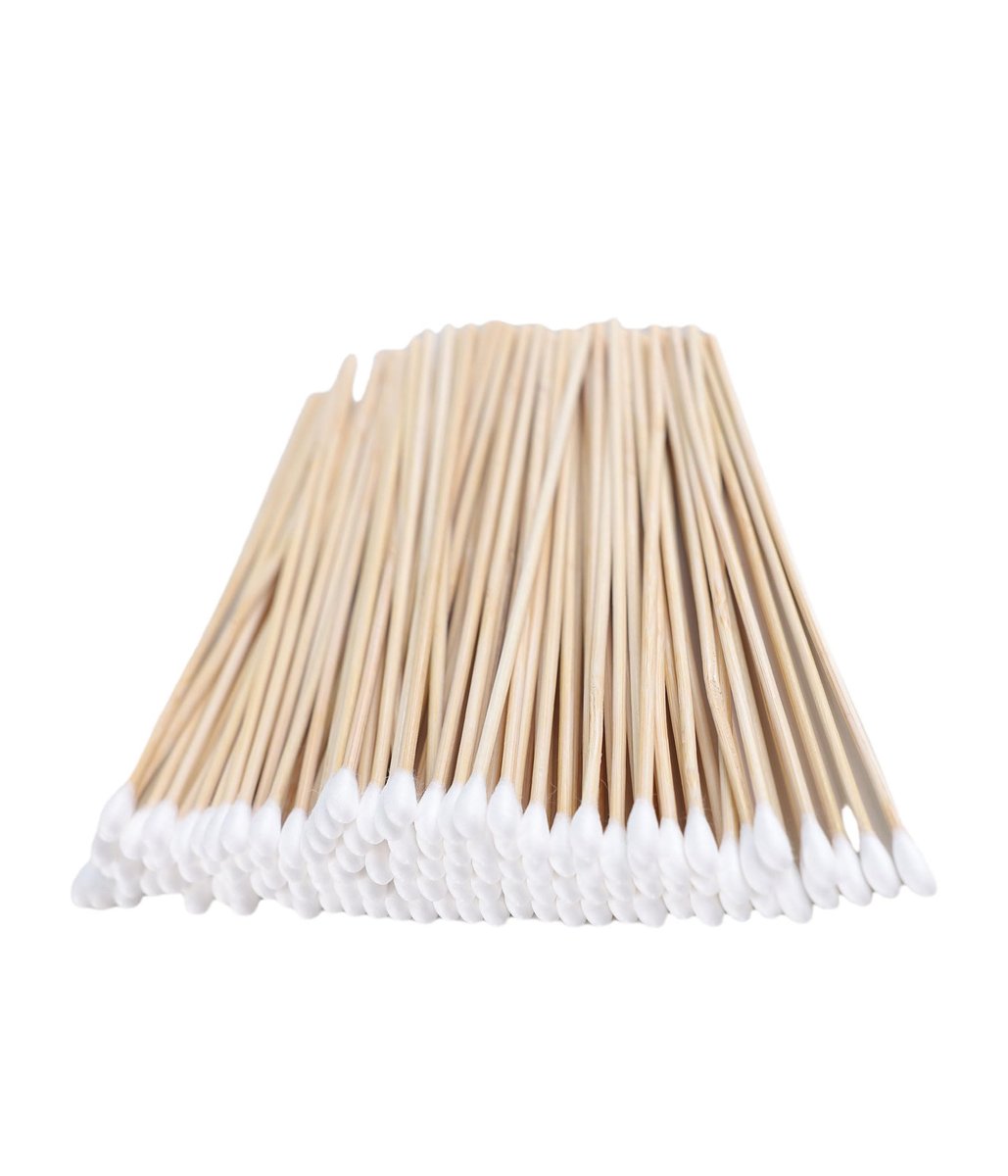 200 Stück Wattestäbchen aus Holz, 15 cm lang – Reinigungsstäbchen für Waffen, medizinische Zwecke, Make-up & Ohrenreinigung – Ideal für Keramik & Schmuck