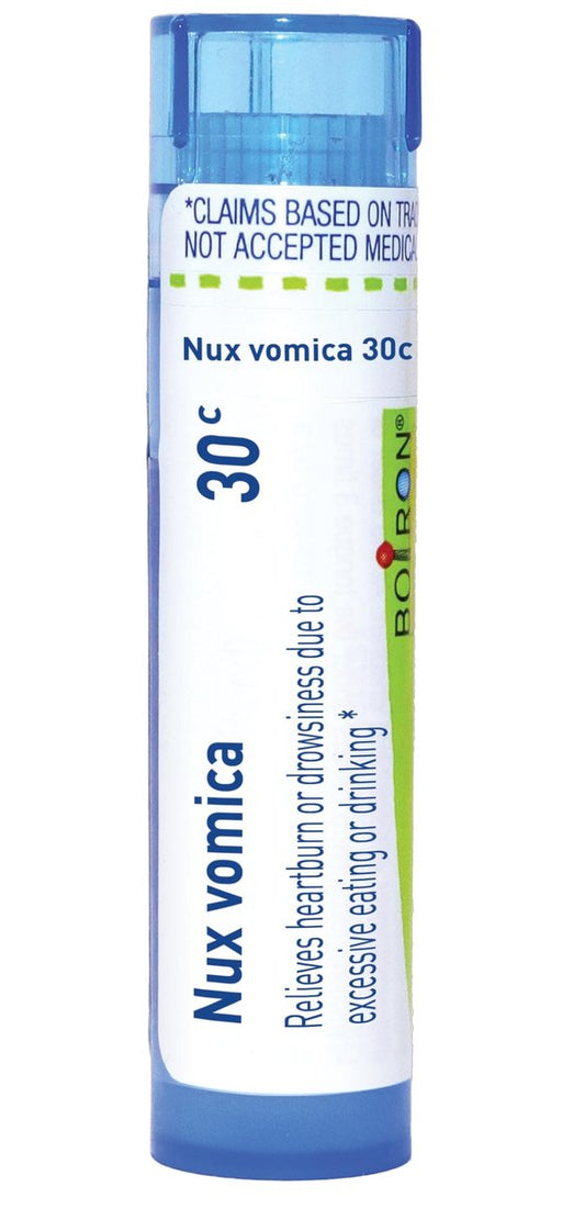 Boiron Nux Vomica 30C – Homöopathisches Mittel gegen Sodbrennen und Schläfrigkeit nach übermäßigem Essen oder Trinken – 80 Kügelchen