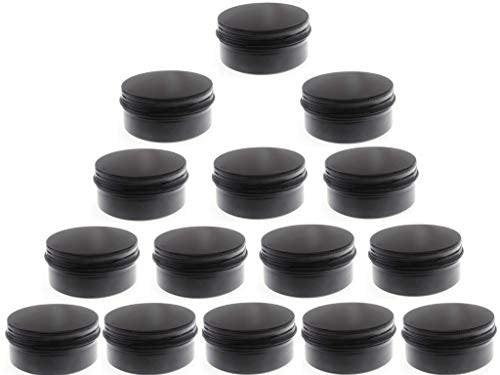 3 oz. Schwarze Aluminium-Dosen mit Schraubdeckel – 10er-Pack Aufbewahrungsdosen für Lippenbalsam, DIY-Kosmetik, Salben – Reisegläser (90 ml)