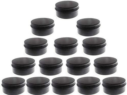 3 oz. Schwarze Aluminium-Dosen mit Schraubdeckel – 10er-Pack Aufbewahrungsdosen für Lippenbalsam, DIY-Kosmetik, Salben – Reisegläser (90 ml)