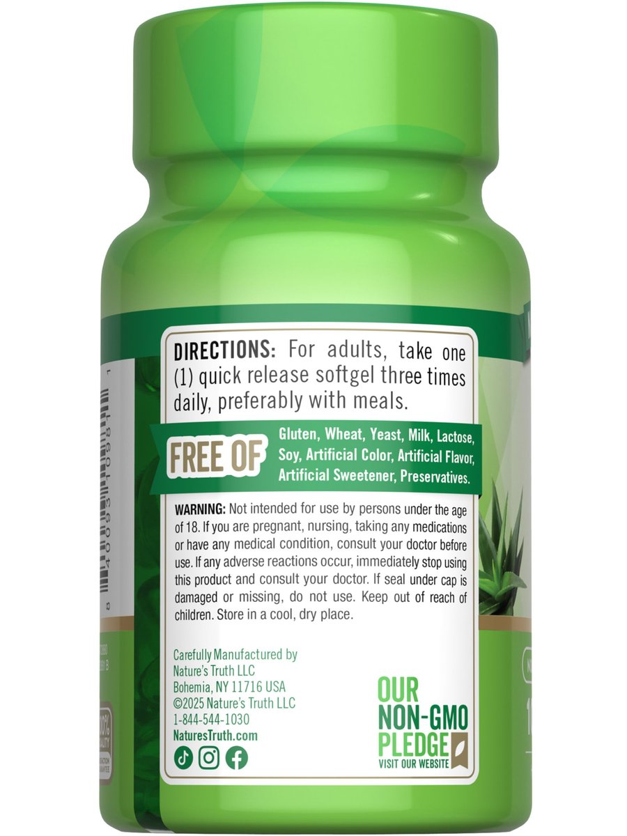 Nature's Truth Aloe Vera Softgels – 100 Kapseln | Nicht-GMO & glutenfrei Nahrungsergänzungsmittel