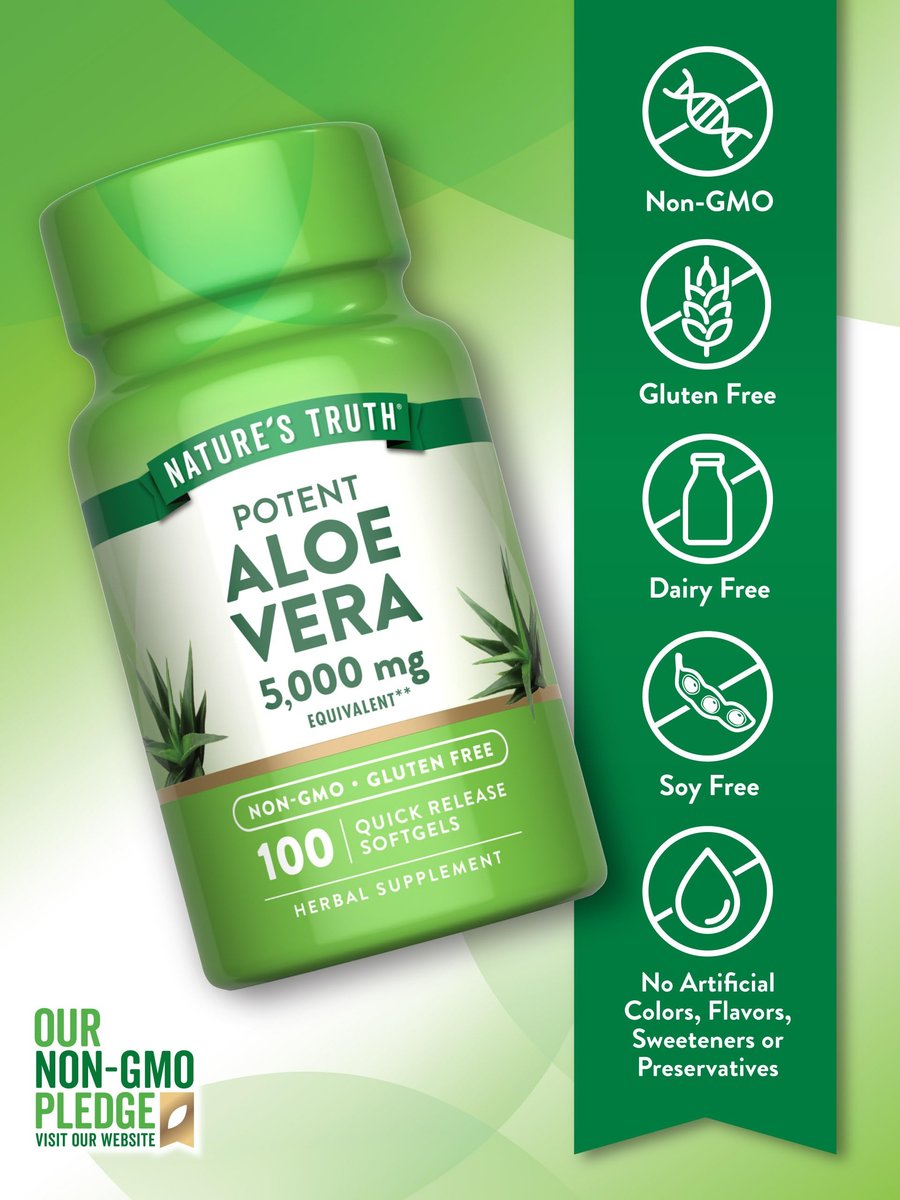 Nature's Truth Aloe Vera Softgels – 100 Kapseln | Nicht-GMO & glutenfrei Nahrungsergänzungsmittel