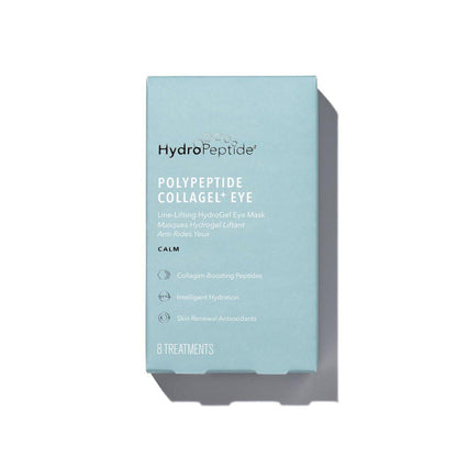 HydroPeptide PolyPeptide Collagel Augenmasken – Linien-glättende Hydrogel-Unteraugenpflaster für ein strafferes Aussehen, Feuchtigkeit & dunkle Augenringe, 8 Anwendungen