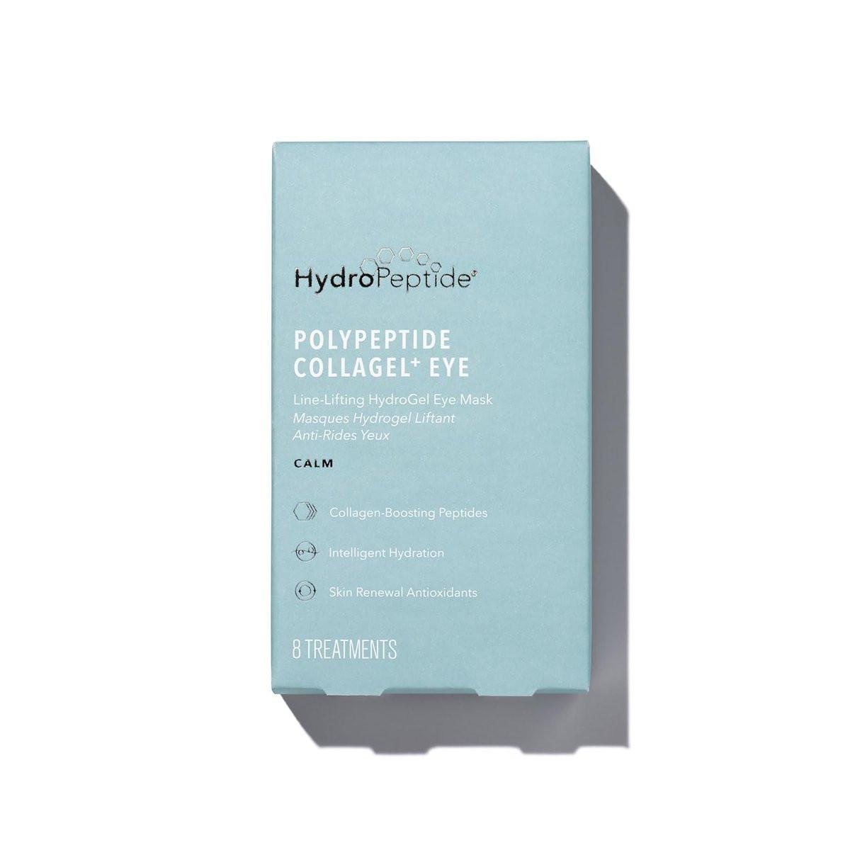 HydroPeptide PolyPeptide Collagel Augenmasken – Linien-glättende Hydrogel-Unteraugenpflaster für ein strafferes Aussehen, Feuchtigkeit & dunkle Augenringe, 8 Anwendungen