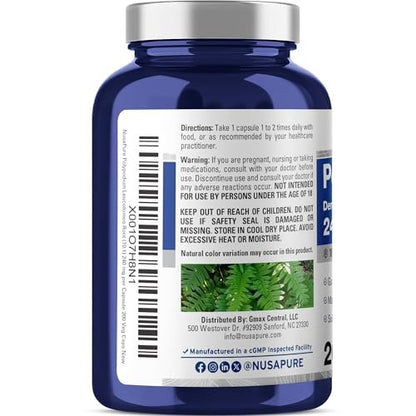 NusaPure Polypodium Leucotomos Kapseln, 240 mg, 200 vegane Kapseln (Non-GMO, vegan)