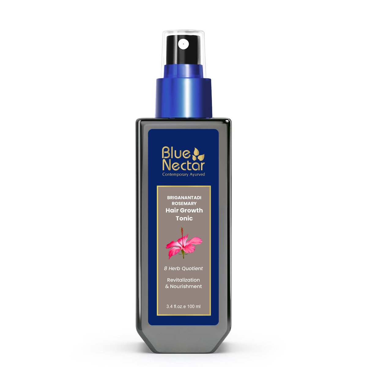 Blue Nectar Haarwuchs Serum mit Rosmarinöl für Haarwachstum | Ayurvedisches Haarwasser Spray (8 Kräuter, 3,38 Fl Oz)