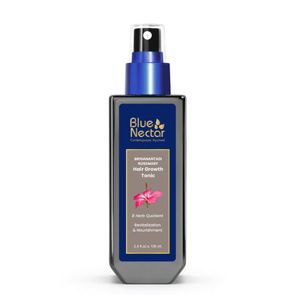 Blue Nectar Haarwuchs Serum mit Rosmarinöl für Haarwachstum | Ayurvedisches Haarwasser Spray (8 Kräuter, 3,38 Fl Oz)