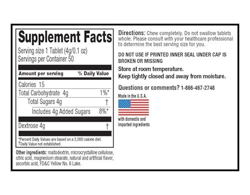 Quality Choice Schnell wirkende Glukosetabletten mit Orangengeschmack, 50 Stück