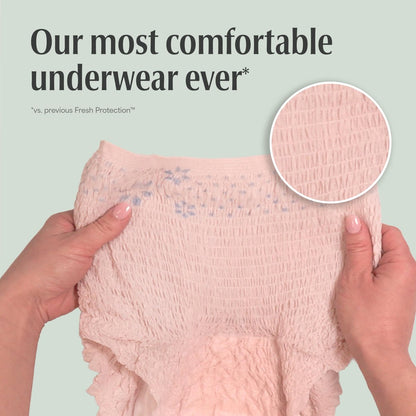 Depend Fresh Protection Inkontinenzslip für Frauen, Einweg, Maximum, Small, Blush, 19 Stück