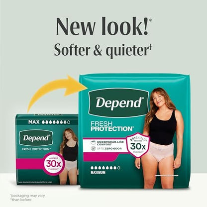 Depend Fresh Protection Damen Inkontinenzslip, Einweg, Maxi, Größe Large, Blush, 17 Stück