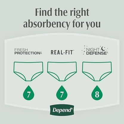 Depend Fresh Protection Inkontinenzslip für Männer, Einweg, Maximal, Large, Grau, 17 Stück