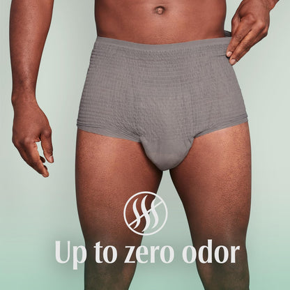 Depend Fresh Protection Inkontinenzslip für Männer, Einweg, Maximal, Large, Grau, 17 Stück