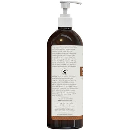 Viva Naturals Bio fraktioniertes Kokosöl, 473 ml – Haut- & Haarpflege, Massageöl, Trägeröl für ätherische Öle