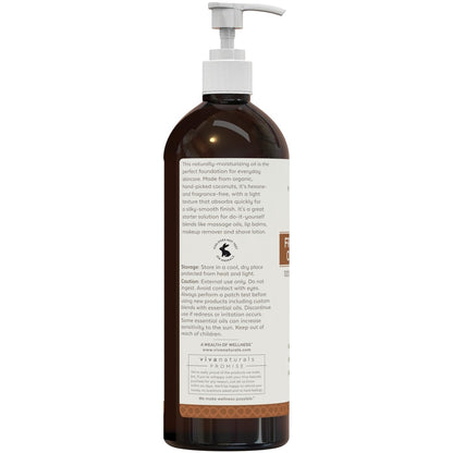 Viva Naturals Bio fraktioniertes Kokosöl, 473 ml – Haut- & Haarpflege, Massageöl, Trägeröl für ätherische Öle