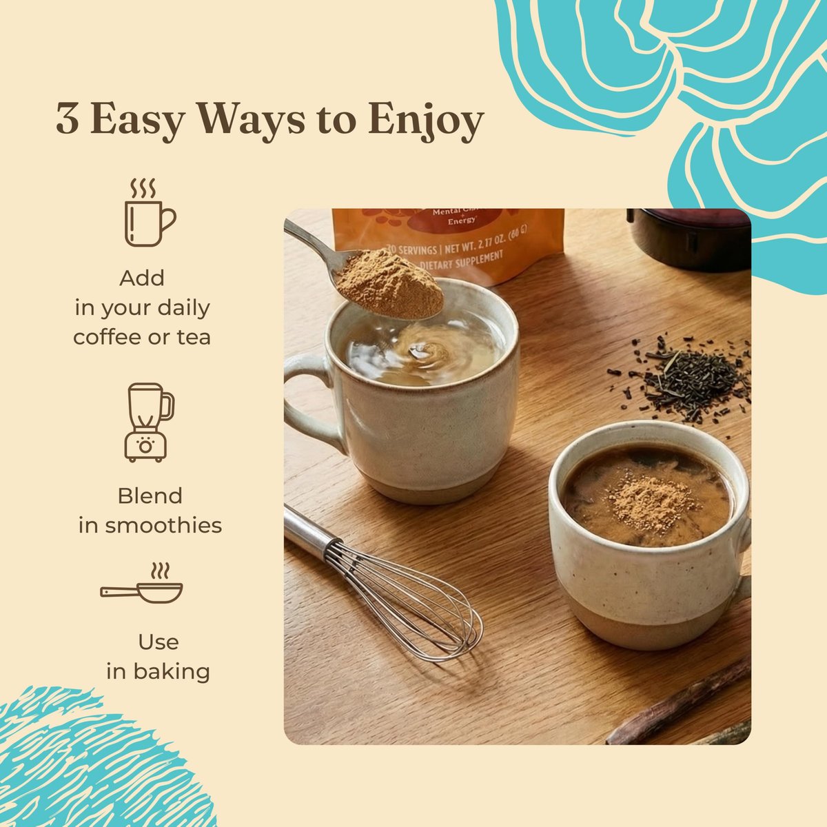 Four Sigmatic Calm Mushroom Blend | Adaptogen-Mischung mit Ashwagandha, Reishi, Tulsi, Cordyceps, Chaga, Hagebutten und mehr | Natürliche Stresslinderung und Immununterstützung | 30 Portionen
