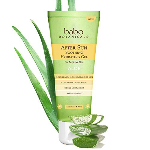 Babo Botanicals After Sun Soothing Hydrating Aloe Vera Gel mit natürlichem Hamamelis und Gurke, vegan, für Babys, Kinder oder empfindliche Haut - 237 ml
