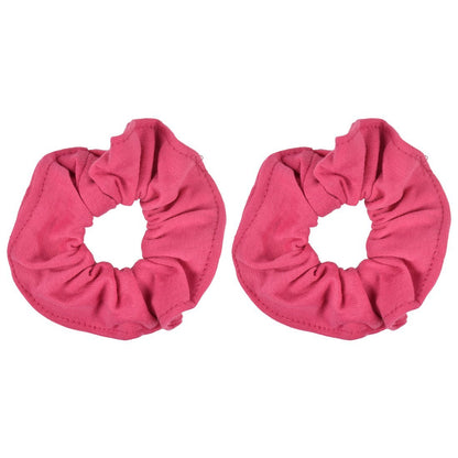 2er-Set Große Scrunchies aus Baumwolle (Knallpink) – Sanfte Haargummis für dickes & dünnes Haar