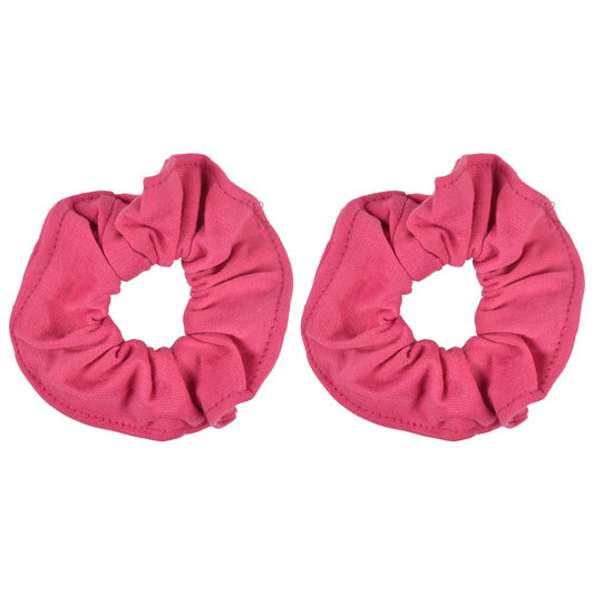 2er-Set Große Scrunchies aus Baumwolle (Knallpink) – Sanfte Haargummis für dickes & dünnes Haar