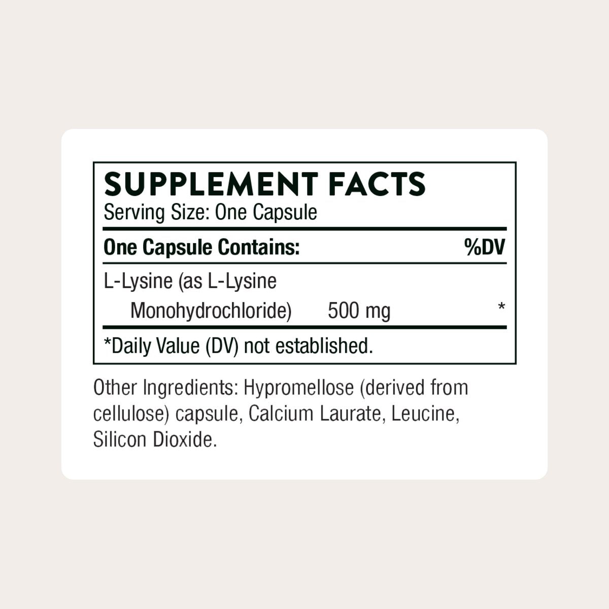 THORNE Lysin – Unterstützt Immun-, Haut- und Knochengesundheit – Fördert Kollagenbildung – L-Lysin Aminosäureergänzung – Drittanbieter-zertifiziert – Gluten-, Milch- und sojafrei – 60 Kapseln