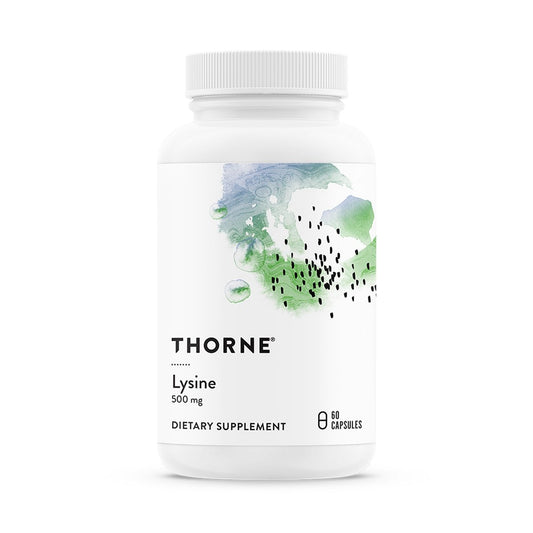 THORNE Lysin – Unterstützt Immun-, Haut- und Knochengesundheit – Fördert Kollagenbildung – L-Lysin Aminosäureergänzung – Drittanbieter-zertifiziert – Gluten-, Milch- und sojafrei – 60 Kapseln